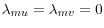\lambda_{mu}=\lambda _{mv}=0