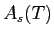 LaTex Encoded Math: \displaystyle A_{s}(T)