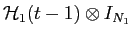 LaTex Encoded Math: \displaystyle {\cal H}_{1}(t-1) \otimes I_{N_{1}}