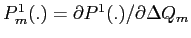 P_{m}^{1}(.) = \partial P^{1}(.)/\partial \Delta Q_{m}