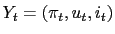 Y_t = (\pi_t, u_t, i_t)