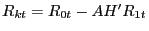 R_{kt} =R_{0t} -A{H}'R_{1t} 