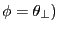 \phi =\theta _\bot )