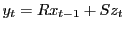 LaTex Encoded Math: \displaystyle y_t= R x_{t-1} + S z_t