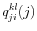 \displaystyle q_{ji}^{kl}(j)