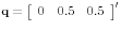 {\rm {\bf q}}=\left[ {{\begin{array}{*{20}c} 0 \hfill & {0.5} \hfill & {0.5} \hfill \ \end{array} }} \right]^\prime 