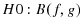  H0:B(f,g)