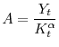  \displaystyle A = \frac{Y_t}{K_t^\alpha}