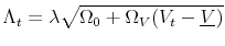  \Lambda_t = \lambda \sqrt{\Omega_0+\Omega_V (V_t-\underline{V})} 