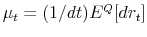  \mu_t=(1/dt)E^Q [dr_t]