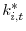  k_{i,t}^{\ast}