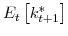 \displaystyle E_{t}\left[ k_{t+1}^{\ast}\right]