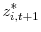 \displaystyle z^{*}_{i,t+1}