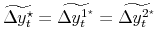  \widetilde{\Delta y_t^\star}=\widetilde{\Delta y_t^{1^\star}}=\widetilde{\Delta y_t^{2^\star}}