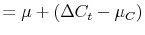 \displaystyle = \mu+ \left( \Delta C_{t} - \mu_{C} \right)