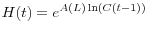 H(t)=e^{A(L)\ln (C(t-1))}