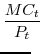 \displaystyle \frac{MC_{t}}{P_{t}}\!\!\!\!