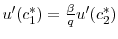  u'(c_1^*) = \frac{\beta}{q} u'(c_2^*)