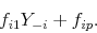 \begin{displaymath} f_{i1}Y_{-i} + f_{ip}. \end{displaymath}
