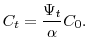 \displaystyle C_t=\frac{\Psi_t}{\alpha}C_0.