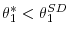  \theta_{1}^{\ast}<\theta_{1}^{SD}