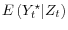  E\left(Y_t^\star \vert Z_t \right)