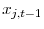  x_{j,t-1}