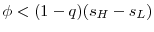  \phi<(1-q)(s_H-s_L)