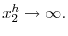  x_{2}^{h}\rightarrow\infty.