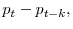  p_{t}-p_{t-k},