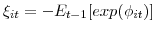 \xi_{it} = -E_{t-1}[exp(\phi_{it})]