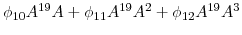 \phi_{10}A^{19}A + \phi_{11}A^{19}A^{2} + \phi_{12}A^{19}A^{3}