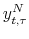 \displaystyle y_{t,\tau}^{N}