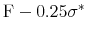  {\rm F}-0.25\sigma ^*