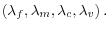 \displaystyle \left( \lambda_{f},\lambda_{m},\lambda_{c},\lambda _{v}\right) . 