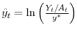  \hat {y}_{t}=\ln\left( \frac{Y_{t}/A_{t}}{y^{\ast}}\right) 