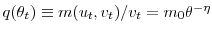  q(\theta _{t})\equiv m(u_{t},v_{t})/v_{t}=m_{0}\theta^{-\eta}