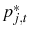  p^{*}_{j,t}