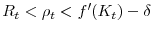  R_{t}<\rho_{t}<f^{\prime}(K_{t})-\delta