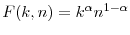  % F(k,n)=k^{\alpha}n^{1-\alpha}