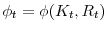  \phi_{t}=\phi (K_{t},R_{t})