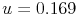  u=0.169