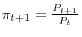 \pi _{t+1} =\frac{P_{t+1} }{P_t }