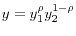 y=y_1^\rho y_2^{1-\rho } 