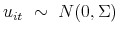  u_{it}\ \sim \ N(0,\Sigma )