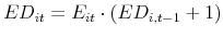  ED_{it}=E_{it}\cdot (ED_{i,t-1}+1)