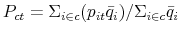  P_{ct}% =\Sigma_{i\in c}(p_{it}\bar{q}_{i})/\Sigma_{i\in c}\bar{q}_{i}