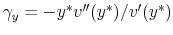  \gamma_{y}=-y^{\ast}v^{\prime\prime}(y^{\ast})/v^{\prime}(y^{\ast})