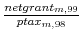  \frac{netgrant_{m,99}}{ptax_{m,98}}