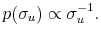\displaystyle p(\sigma_u)\propto \sigma_u^{-1}.